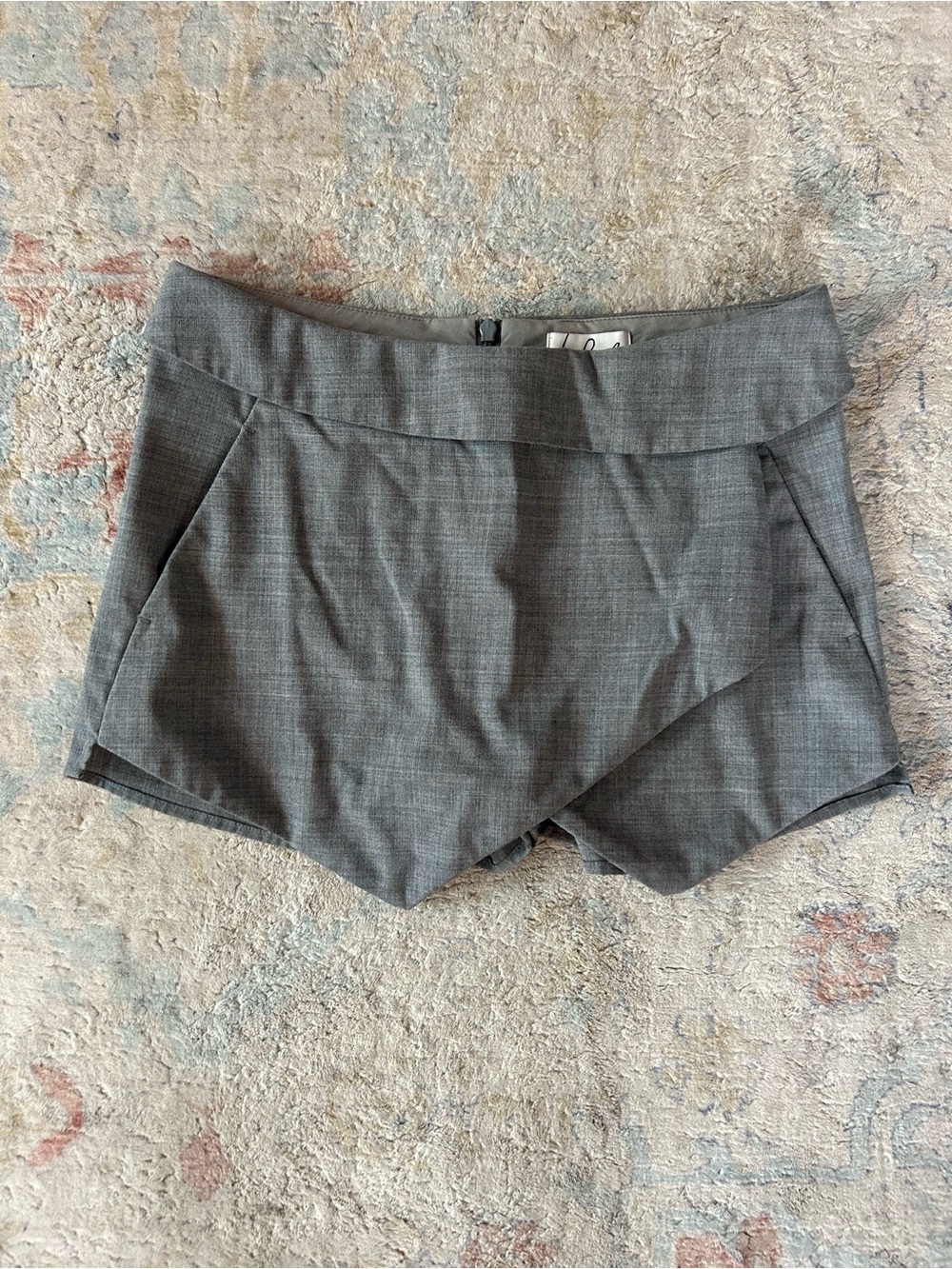 Talula Gray Tailored Skort with Front Flap